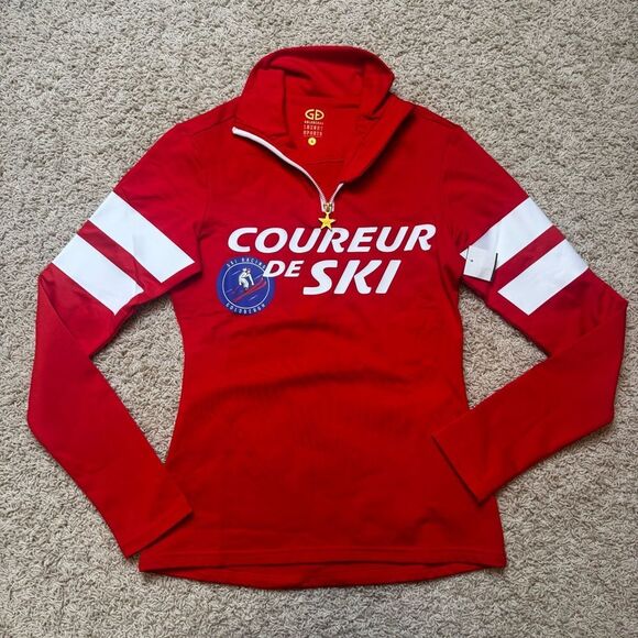 Goldbergh Ski Pully Base Layer Half Zip NWT Small Red White - Picture 1 of 6